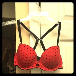 Ambrielle Polka-Dot Push-Up Bra